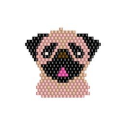 DM7-332-1.jpg Dije Miyuki Perro Pug DM07-332-01