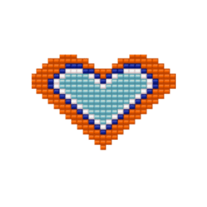 Dije Miyuki Corazón 3d Doble Cara Con Borde Rocalla DM14-660-01